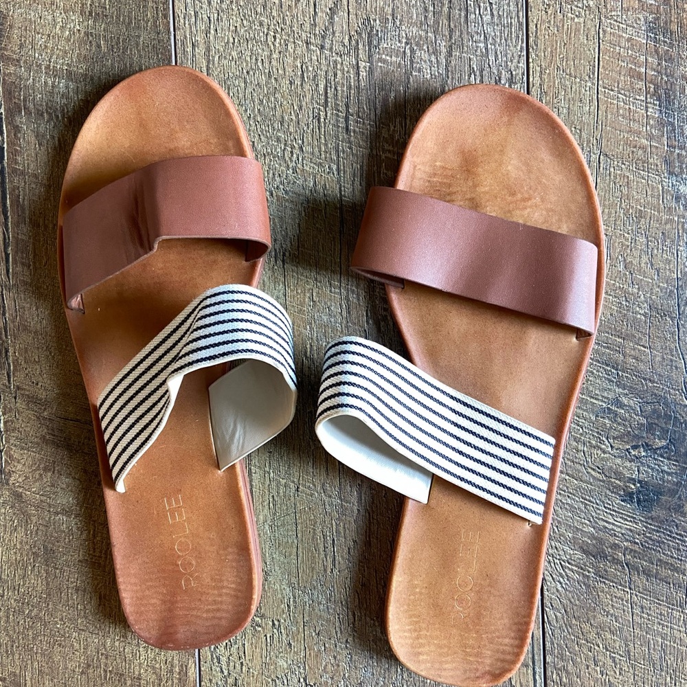 Roolee Brown and Striped Sandals
